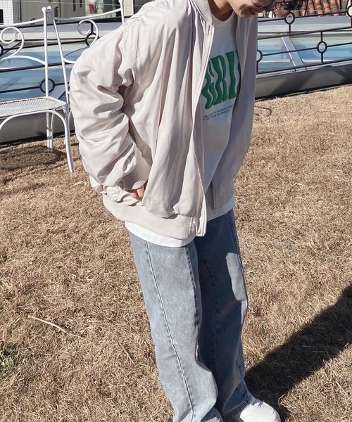 AS KNOW AS plus(アズノゥアズプラス)の「○ギャザーボリューム袖MA-1(MA-1・レディース・ライトカーキ/アイボリー/ブラック・FREE)」の21枚目の写真