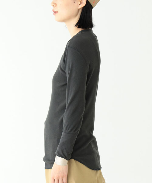 BEAMS BOY（ビームスボーイ）の「BEAMS BOY / リブ クルー 7分袖 カットソー（Tシャツ/カットソー・レディース・チャコールグレー/オフホワイト/サックスブルー/ピンク・FREE）」の10枚目の写真