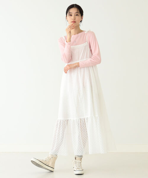 BEAMS BOY（ビームスボーイ）の「BEAMS BOY / リブ クルー 7分袖 カットソー（Tシャツ/カットソー・レディース・チャコールグレー/オフホワイト/サックスブルー/ピンク・FREE）」の9枚目の写真