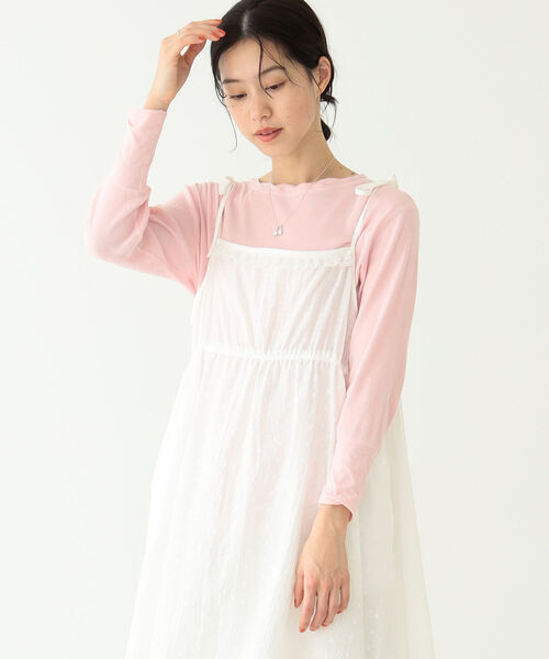 BEAMS BOY（ビームスボーイ）の「BEAMS BOY / リブ クルー 7分袖 カットソー（Tシャツ/カットソー・レディース・チャコールグレー/オフホワイト/サックスブルー/ピンク・FREE）」の15枚目の写真