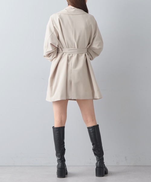 未開封Chico ベージュ ミドル丈トレンチコート ウエストマーク　フリーサイズ Chico（チコ）の「【2023SS】スタンドカラーミドル丈トレンチ