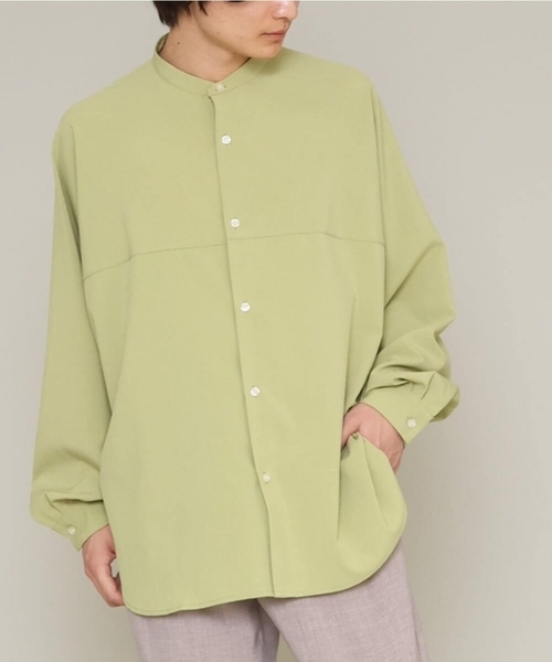 a.v.v(アーヴェヴェ)の「【防シワ/ストレッチ】ワンサイズドルマンシャツ(シャツ/ブラウス・メンズ・グリーン/ベージュ/ミント/オレンジ・53)」の3枚目の写真