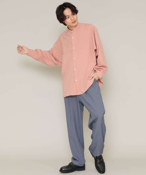 a.v.v(アーヴェヴェ)の「【防シワ/ストレッチ】ワンサイズドルマンシャツ(シャツ/ブラウス・メンズ・グリーン/ベージュ/ミント/オレンジ・53)」の12枚目の写真