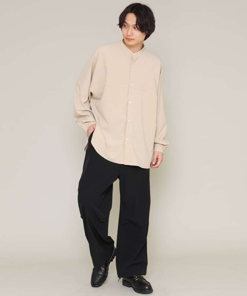 a.v.v(アーヴェヴェ)の「【防シワ/ストレッチ】ワンサイズドルマンシャツ(シャツ/ブラウス・メンズ・グリーン/ベージュ/ミント/オレンジ・53)」の13枚目の写真