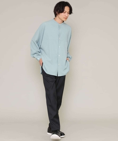 a.v.v(アーヴェヴェ)の「【防シワ/ストレッチ】ワンサイズドルマンシャツ(シャツ/ブラウス・メンズ・グリーン/ベージュ/ミント/オレンジ・53)」の22枚目の写真