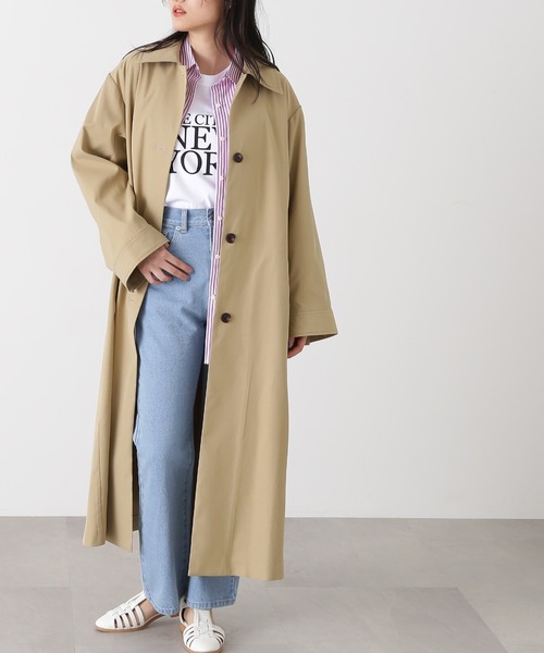 N.(N. Natural Beauty Basic)(エヌエヌナチュラルビューティーベーシック)の「【S Size Line】◆テントラインステンカラーコート(ステンカラーコート・レディース・ベージュ/カーキ・SMALL/MEDIUM)」の2枚目の写真