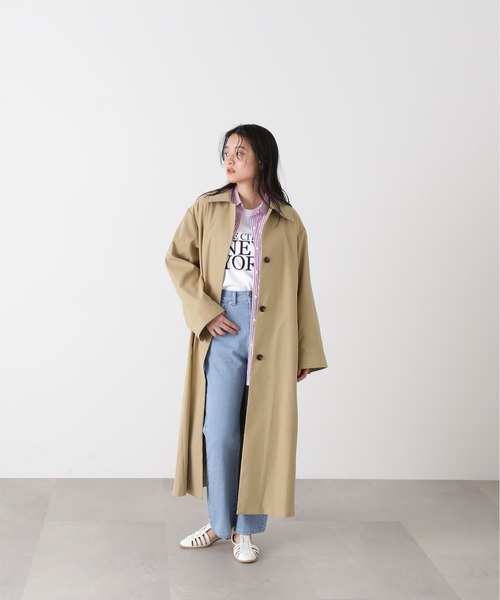 N.(N. Natural Beauty Basic)(エヌエヌナチュラルビューティーベーシック)の「【S Size Line】◆テントラインステンカラーコート(ステンカラーコート・レディース・ベージュ/カーキ・SMALL/MEDIUM)」の5枚目の写真