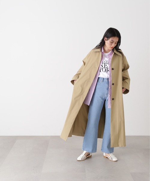 N.(N. Natural Beauty Basic)(エヌエヌナチュラルビューティーベーシック)の「【S Size Line】◆テントラインステンカラーコート(ステンカラーコート・レディース・ベージュ/カーキ・SMALL/MEDIUM)」の6枚目の写真