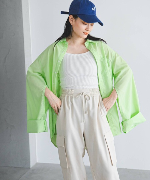 bohmal(ボマール)の「ワイドスリーブオーバーサイズシャツ(シャツ/ブラウス・レディース・ライム/ブラック/オフホワイト・FREE)」の3枚目の写真