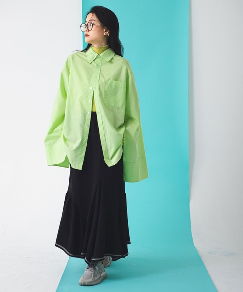 bohmal(ボマール)の「ワイドスリーブオーバーサイズシャツ(シャツ/ブラウス・レディース・ライム/ブラック/オフホワイト・FREE)」の19枚目の写真