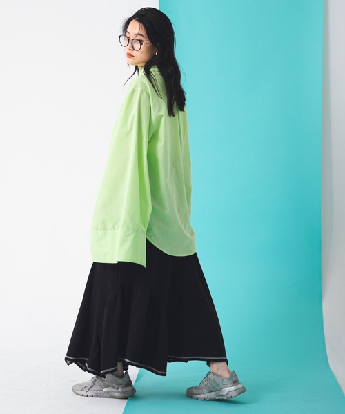 bohmal(ボマール)の「ワイドスリーブオーバーサイズシャツ(シャツ/ブラウス・レディース・ライム/ブラック/オフホワイト・FREE)」の21枚目の写真
