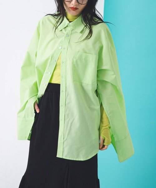 bohmal(ボマール)の「ワイドスリーブオーバーサイズシャツ(シャツ/ブラウス・レディース・ライム/ブラック/オフホワイト・FREE)」の16枚目の写真