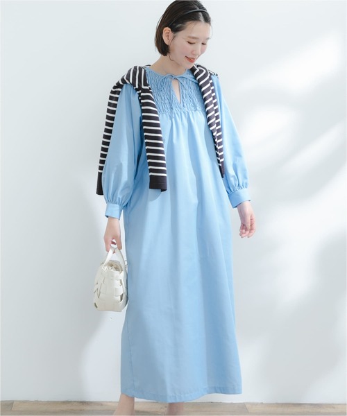 『URTECHWORKLUXE』FbyROSSOデニムシャーリングワンピース