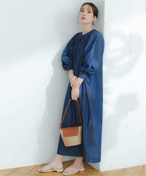 『URTECHWORKLUXE』FbyROSSOデニムシャーリングワンピース