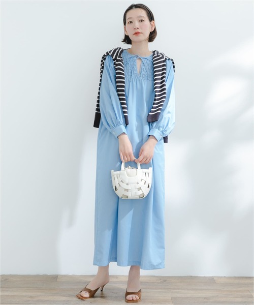 『URTECHWORKLUXE』FbyROSSOデニムシャーリングワンピース