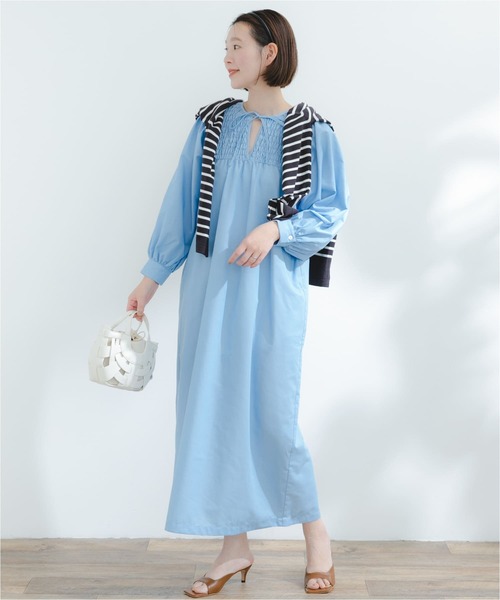 『URTECHWORKLUXE』FbyROSSOデニムシャーリングワンピース