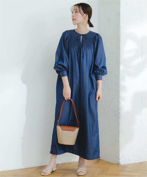 『URTECHWORKLUXE』FbyROSSOデニムシャーリングワンピース