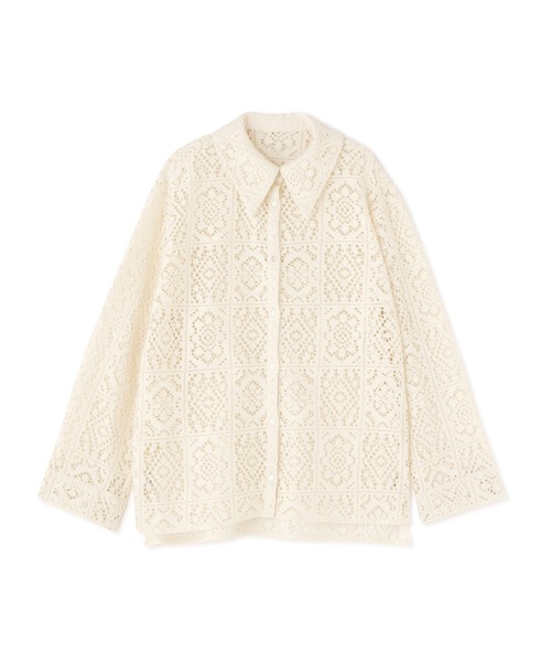 FREE'S MART（フリーズマート）の「クロシェレースシャツ（シャツ/ブラウス・レディース・ブラック/ホワイト・MEDIUM/SMALL）」の2枚目の写真