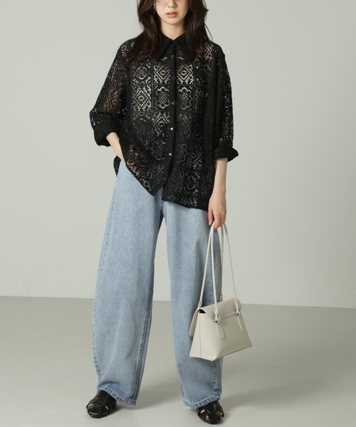 FREE'S MART（フリーズマート）の「クロシェレースシャツ（シャツ/ブラウス・レディース・ブラック/ホワイト・MEDIUM/SMALL）」の8枚目の写真