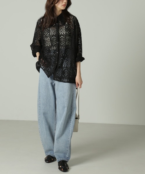 FREE'S MART（フリーズマート）の「クロシェレースシャツ（シャツ/ブラウス・レディース・ブラック/ホワイト・MEDIUM/SMALL）」の11枚目の写真