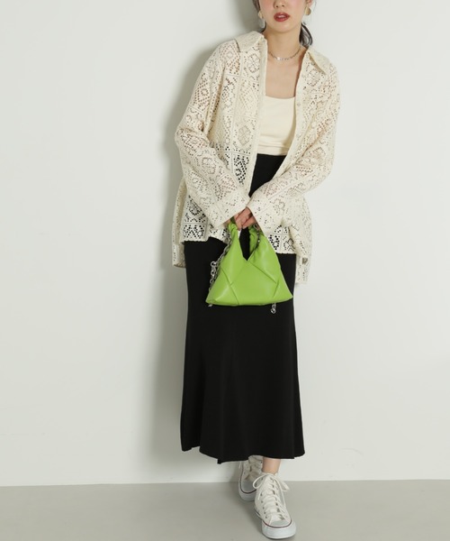 FREE'S MART（フリーズマート）の「クロシェレースシャツ（シャツ/ブラウス・レディース・ブラック/ホワイト・MEDIUM/SMALL）」の13枚目の写真