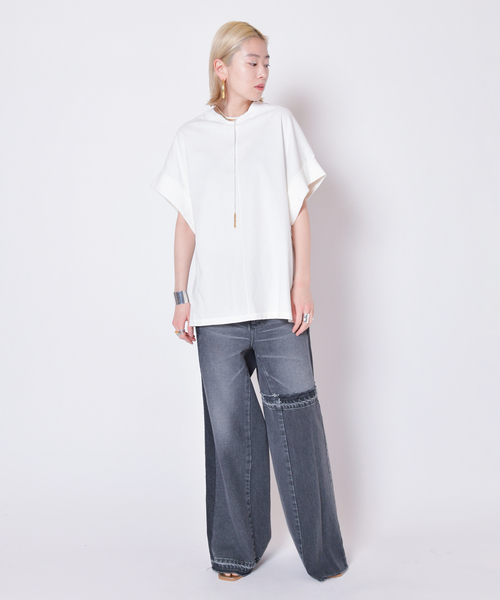 CITYSHOP（シティーショップ）の「CUFFS Tシャツ（Tシャツ/カットソー・レディース・ブラック/ホワイト・FREE）」の18枚目の写真