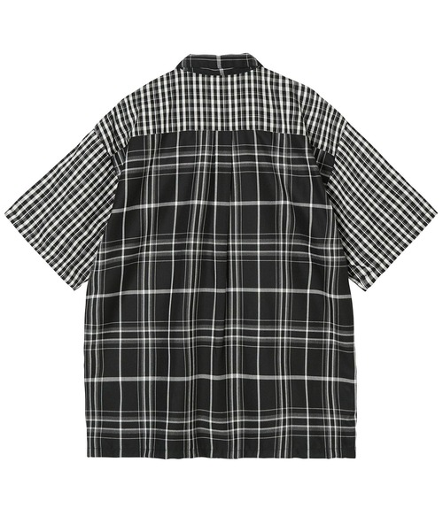 X-girl(エックスガール)の「PLAID ZIP UP SHIRT(シャツ/ブラウス・レディース・ブルー/ブラック/ブラウン・S/M)」の5枚目の写真