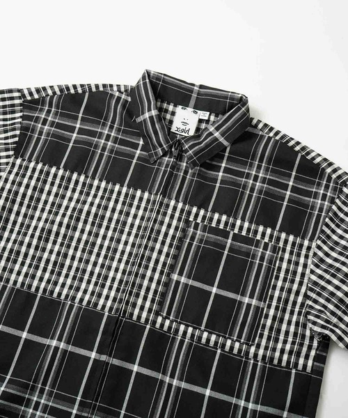 X-girl(エックスガール)の「PLAID ZIP UP SHIRT(シャツ/ブラウス・レディース・ブルー/ブラック/ブラウン・S/M)」の7枚目の写真