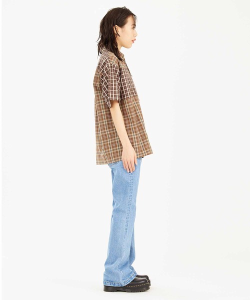 X-girl(エックスガール)の「PLAID ZIP UP SHIRT(シャツ/ブラウス・レディース・ブルー/ブラック/ブラウン・S/M)」の16枚目の写真