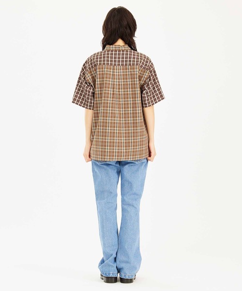 X-girl(エックスガール)の「PLAID ZIP UP SHIRT(シャツ/ブラウス・レディース・ブルー/ブラック/ブラウン・S/M)」の17枚目の写真