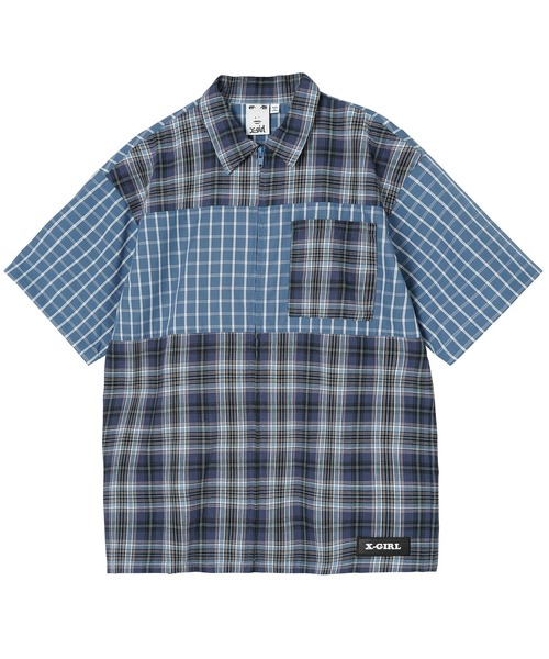 X-girl(エックスガール)の「PLAID ZIP UP SHIRT(シャツ/ブラウス・レディース・ブルー/ブラック/ブラウン・S/M)」の22枚目の写真