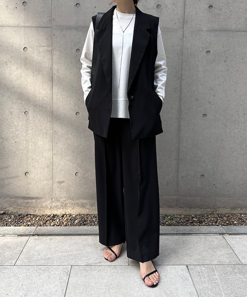 COLLAGE GALLARDAGALANTE（コラージュガリャルダガランテ）の「裾切替ロンT/WEB限定カラー展開（Tシャツ/カットソー・レディース・オフホワイト/ベージュ/ブラック/ネイビー/チャコールグレー/カーキ/パープル・FREE）」の18枚目の写真