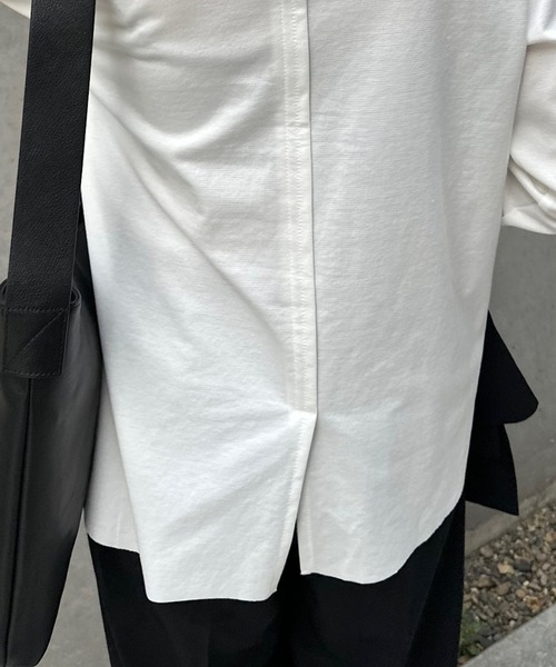 COLLAGE GALLARDAGALANTE（コラージュガリャルダガランテ）の「裾切替ロンT/WEB限定カラー展開（Tシャツ/カットソー・レディース・オフホワイト/ベージュ/ブラック/ネイビー/チャコールグレー/カーキ/パープル・FREE）」の16枚目の写真