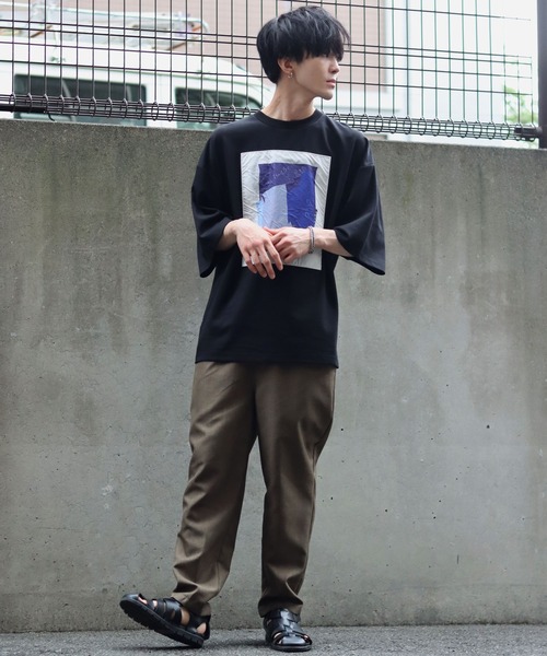 SITRY(シトリー)の「linen like tapered slacks/リネンライク テーパードスラックス(スラックス・メンズ・ブラック/ベージュ/カーキ/チャコールグレー/ライトグレー/ネイビー・M/L/LL)」の18枚目の写真