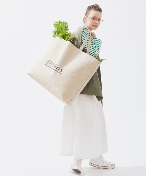 EDIT Gris(エディットグリ)の「ロゴ刺繍ビッグジュートバッグ(トートバッグ・レディース・Beige・FREE)」の2枚目の写真