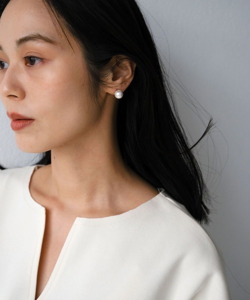 marjour（マージュール）の「[SURGICAL]SINGLE PEARL PIERCE（ピアス（両耳用）・レディース・シルバー・FREE）」の3枚目の写真