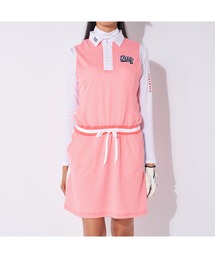 FILA GOLF/フィラゴルフ ゴルフウェア 吸汗速乾 UVカット ノースリーブ ワンピース ショート丈 モックネック 長袖 インナーシャツ セットアイテム