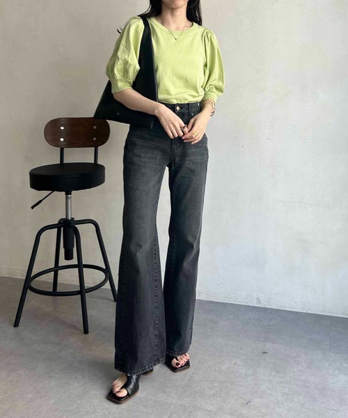 CAPRICIEUX LE'MAGE（カプリシューレマージュ）の「5分袖パフニット（ニット/セーター・レディース・グリーン系その他/アイボリー/ブラック・FREE）」の8枚目の写真