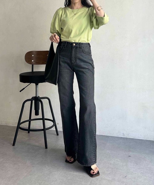 CAPRICIEUX LE'MAGE（カプリシューレマージュ）の「5分袖パフニット（ニット/セーター・レディース・グリーン系その他/アイボリー/ブラック・FREE）」の11枚目の写真