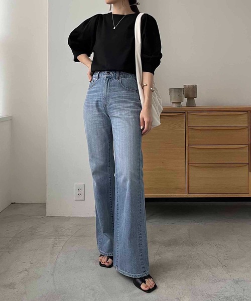 CAPRICIEUX LE'MAGE（カプリシューレマージュ）の「5分袖パフニット（ニット/セーター・レディース・グリーン系その他/アイボリー/ブラック・FREE）」の16枚目の写真