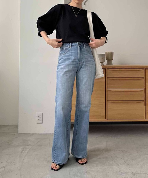 CAPRICIEUX LE'MAGE（カプリシューレマージュ）の「5分袖パフニット（ニット/セーター・レディース・グリーン系その他/アイボリー/ブラック・FREE）」の18枚目の写真