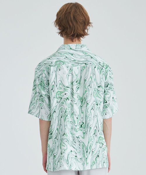 STUDIOUS（ステュディオス）の「アートオープンカラーシャツ（シャツ/ブラウス・メンズ・ネイビー/ブラック/ホワイト/ベージュ・2/3/1）」の8枚目の写真