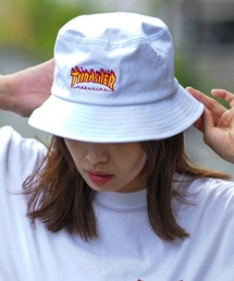 THRASHER（スラッシャー）の「FLAME LOGO BUCKET HAT/THRASHER スラッシャーバケットハット 帽子 ユニセックス ストリート スケート フレームロゴ アウトドア（ハット・メンズ）」