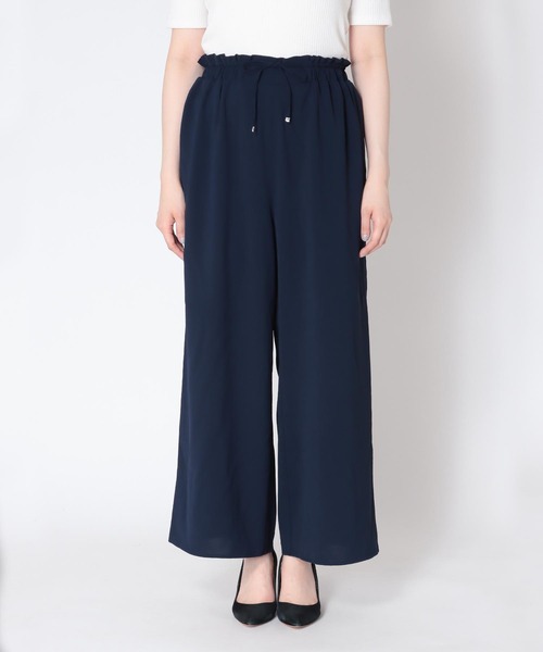 Jines(ジネス)の「ポリラクシーギャザーワイドパンツ(その他パンツ・レディース・ネイビー/イエロー/ブルー・38)」の16枚目の写真