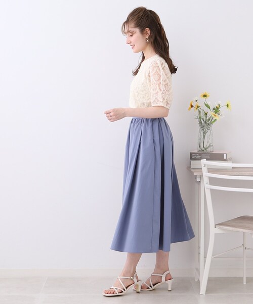 couture brooch(クチュールブローチ)の「◆【上品フェミニンに華やぎスタイル。】マーメイド刺繍レーストップス(Tシャツ/カットソー・レディース・アイボリー/ライトグリーン/ブラック/ピンク系その他・38/40/42)」の15枚目の写真