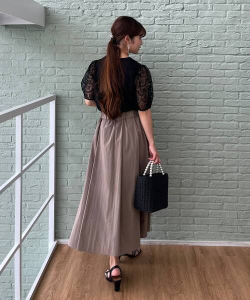 couture brooch(クチュールブローチ)の「◆【上品フェミニンに華やぎスタイル。】マーメイド刺繍レーストップス(Tシャツ/カットソー・レディース・アイボリー/ライトグリーン/ブラック/ピンク系その他・38/40/42)」の17枚目の写真