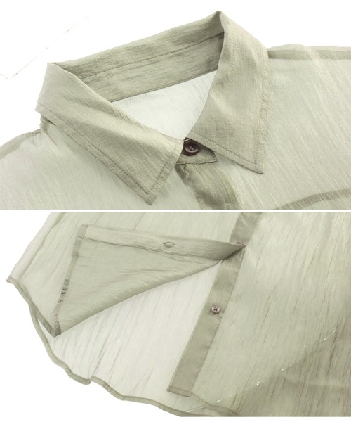 ANAP（アナップ）の「肩開きシアーシャツ（シャツ/ブラウス・レディース・ブラック/ブルー/グレー・FREE）」の13枚目の写真