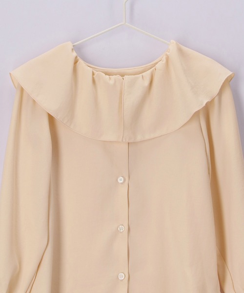 ROPE' PICNIC（ロペピクニック）の「【KIDS】フレアカラーブラウス（シャツ/ブラウス・キッズ・ブラック/クリーム・120/130/140/150）」の7枚目の写真