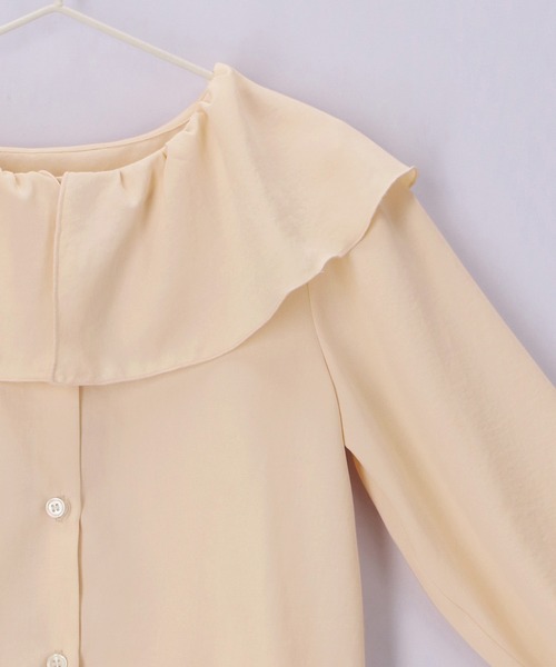 ROPE' PICNIC（ロペピクニック）の「【KIDS】フレアカラーブラウス（シャツ/ブラウス・キッズ・ブラック/クリーム・120/130/140/150）」の8枚目の写真