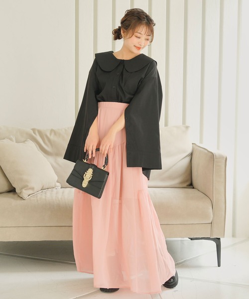 moulis'（ムーリス）の「スリットスリーブオーバーシャツ（シャツ/ブラウス・レディース・ホワイト/ブラック/ピンク・L-XL/M-L）」の5枚目の写真